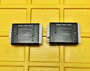 ATX Power Supply Tester Lot of 2, 20/24 Pin SATA Floppy Drive Connectors